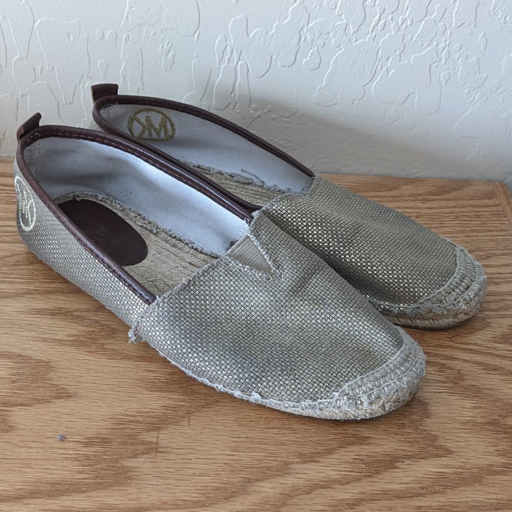 Michael by Michael Kors Espadrille Flats with Leather Trim